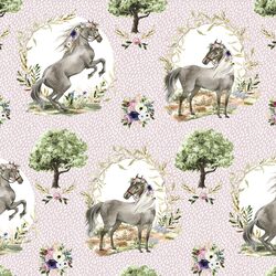 Royal Horses in Dappled Rose Mist
