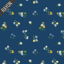 Ditsy Rayon in Navy