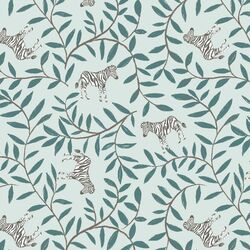 Zebra Garden in Sky Blue