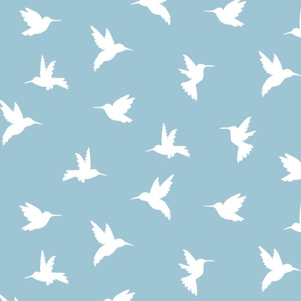 Hummingbird Silhouette in Bluebell