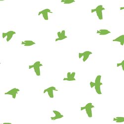 Flock Silhouette in Greenery on White