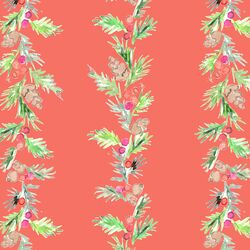 Pine Garland in Festive Red