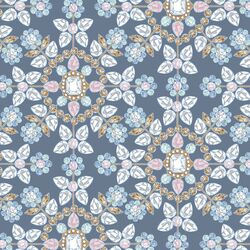 Jeweled Snowflakes in Evening Blue
