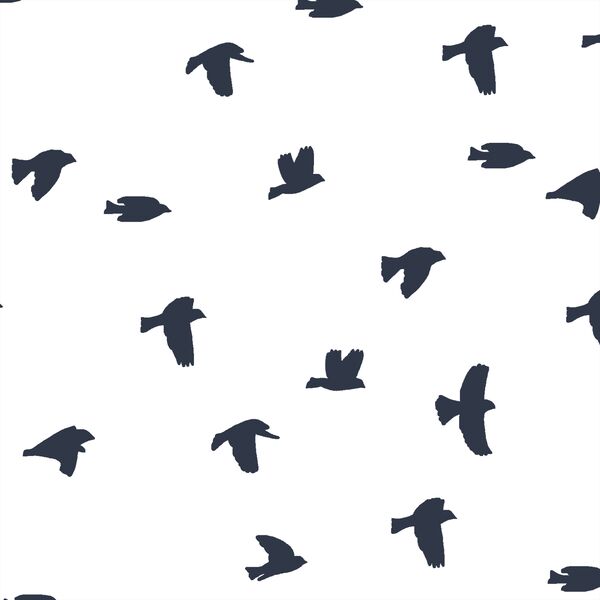Flock Silhouette in Eclipse in White