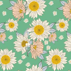 Sunflowers in Teal