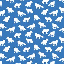Little Fox Silhouette in Cerulean